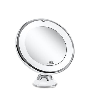 10x Forstørrelsesspejl Med Led Lys Sugekop Perfekt Til Makeup Rejser
