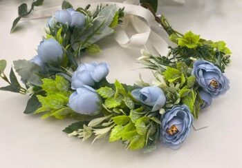 Blomsterkrans Himmelblå Store Smukke Blomster Deluxe