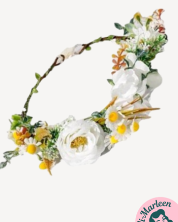 Blomsterkrans Hvid Store Smukke Blomster Deluxe