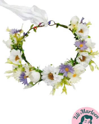 Blomsterkrans Margueritdrøm Hvid   Lilla