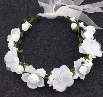 Blomsterkrans Med Blomster Hvid