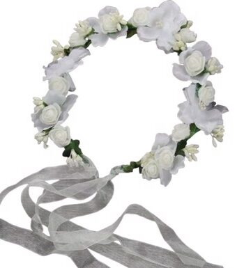 Blomsterkrans Med Blomster Roser Off White