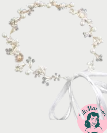 Blomsterkrans Med Blomster Sten Perler Guld