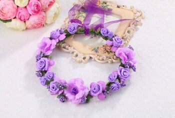 Blomsterkrans Med Roser Blomster Lilla