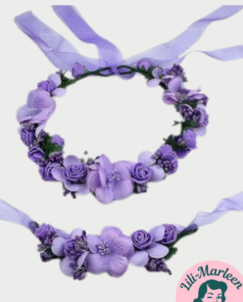 Blomsterkrans Med Roser Blomster Med Lille Corsage Lilla