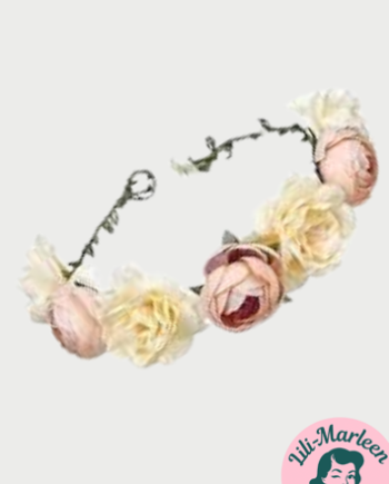 Blomsterkrans Med Store Blomster Creme