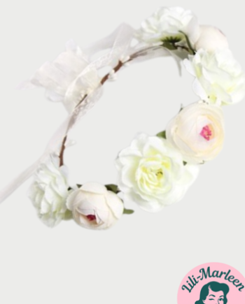 Blomsterkrans Med Store Blomster Hvid