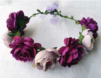 Blomsterkrans Med Store Blomster Lilla