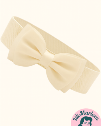 Bredt Elastisk Bælte Med Satin Sløjfe Ivory