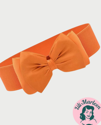 Bredt Elastisk Bælte Med Satin Sløjfe Orange