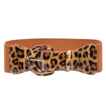 Bredt Elastisk Lakbælte Leopard