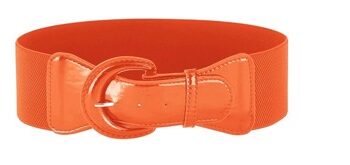 Bredt Elastisk Lakbælte Orange