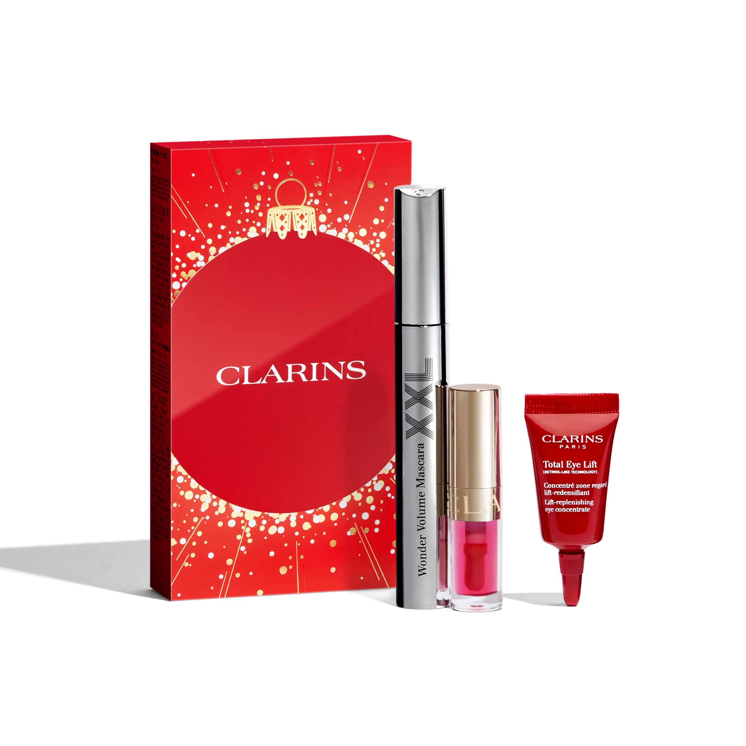 Clarins Wonder Volume Mascara Lip Comfort Oil Total Eye Lift Gavesæt