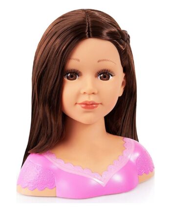 Dukke Stylinghoved Reig Charlene Hårstyling Makeup Brun Paryk