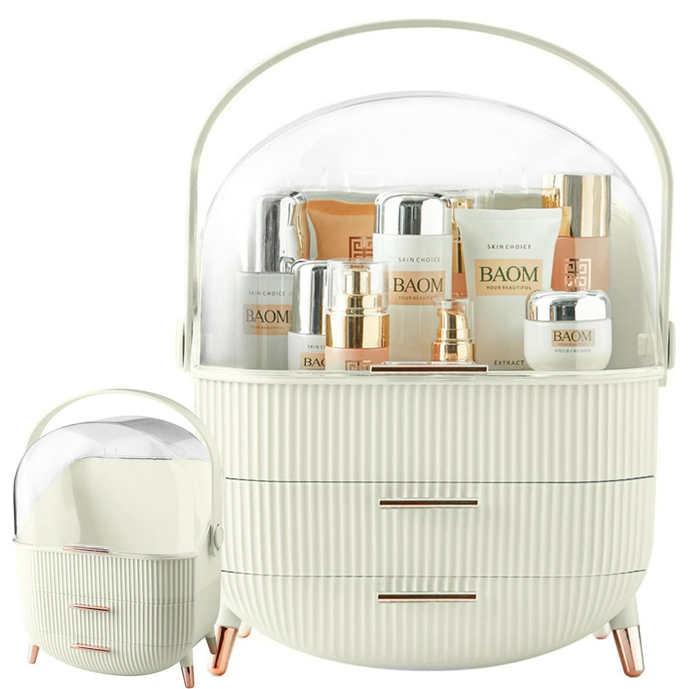 Elegant Kosmetik Makeup Holder Med Skuffer Håndtag