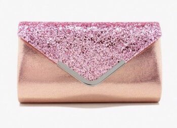 Fest Clutch: Ofelia Lyserød Sød Festtaske Lyserød Med Glitter