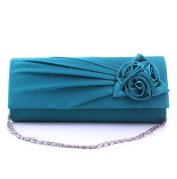 Fest Clutch Rosemary Tealgrøn Sød Festtaske Tealgrøn Satin