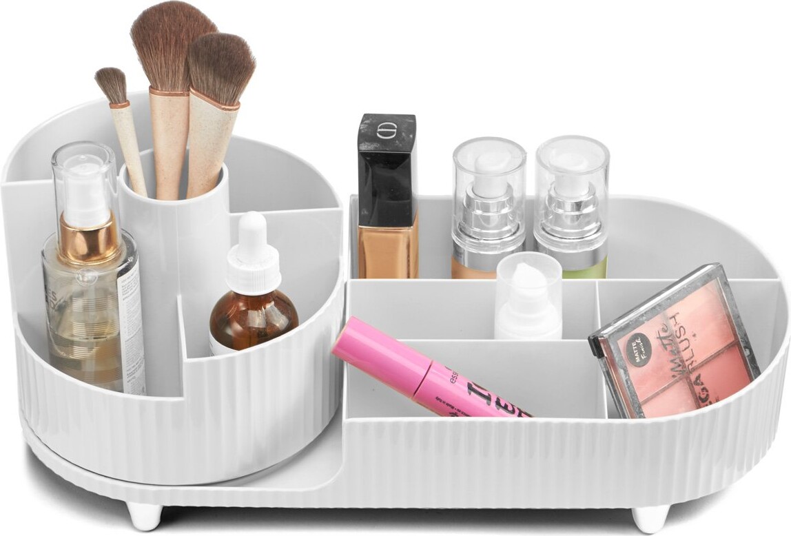 Gillian Jones Makeup Organizer Med Drejefunktion Hvid Stor