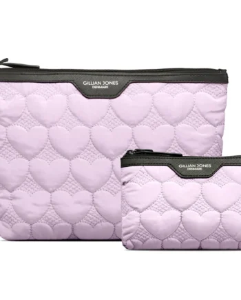 Gillian Jones Urban Travel Bag   Makeup Purse Set Quilted Heart 10060