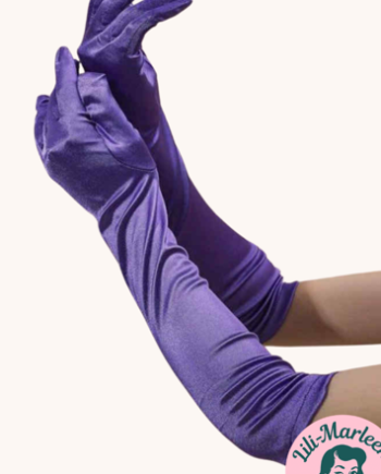 Lilla Lange Satin Handsker Glamour Med Vintage Elegance