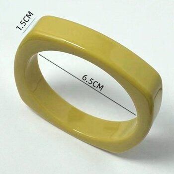 Plastik Armring Firkant Sennepsgul
