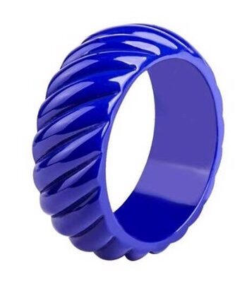 Plastik Armring Vintage Colorful Resin Kongeblå