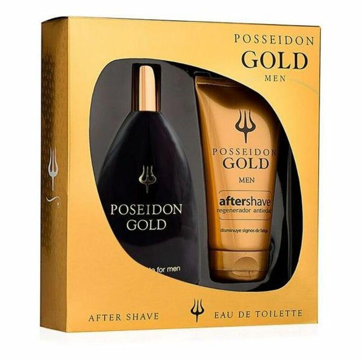 Poseidon Gold For Men Gaveæske Med Eau Toilette Aftershave Dele