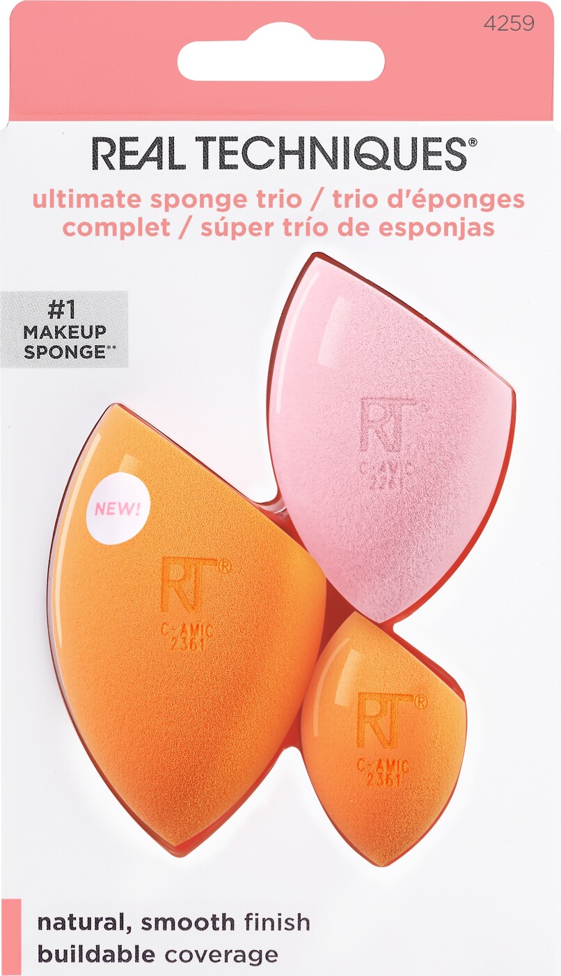 Real Techniques Ultimate Sponge Trio Orange Rosa Stk