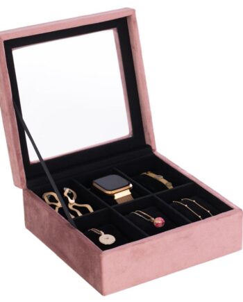 Smykke Makeup Organizer Med Glaslåg Ameliahome Glasen Moderne Stående