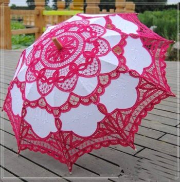 Sol Paraply Brude Parasol Hvid Pink