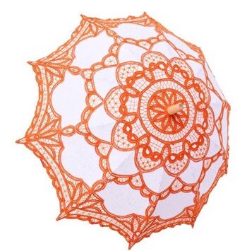 Sol Paraply Brude Parasol Orange Hvid
