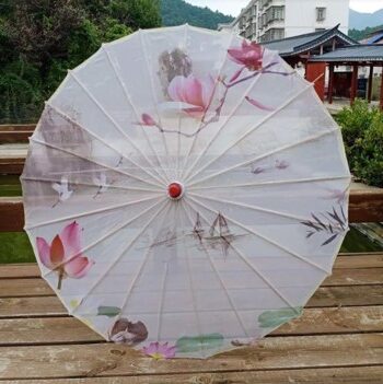 Solparaply Parasol Hvid Med Romantisk Sejlas
